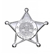 Faschings-accessoiren Silberne Sheriff-Stern Faschings-accessoiren Silberne Sheriff-Stern