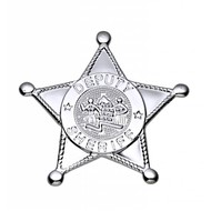 Faschings-accessoiren Silberne Sheriff-Stern