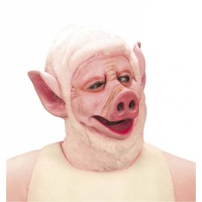 Maske: Schwein mit plüschen Kapuze