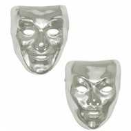 Faschings-zubehör silberne Maske mit Schnurrbart Faschings-zubehör silberne Maske mit Schnurrbart