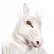 Maske weißes Pferd mit Haar