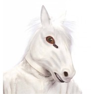 Maske weißes Pferd mit Haar