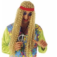 Karnevalsperücke: Hippie mit Haarband Karnevalsperücke: Hippie mit Haarband