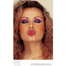 karnevalskosmetik: Glitzerset mit Brüste (violett)