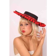 Karnevalszubehör: Spanischer Hut mit roten Kügeln