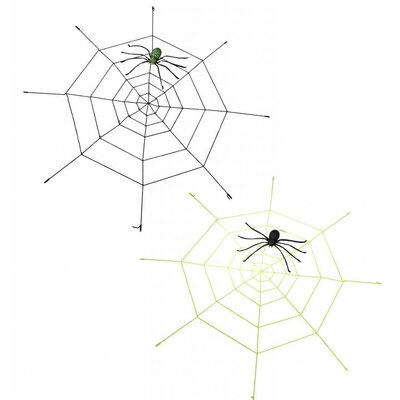 Zubehör für Halloween gigantische spinnennetze (220cm) mit aufleuchtende Spinnene