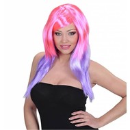 Faschings-zubehör Zweifarbige Perücke lange Haare Faschings-zubehör Zweifarbige Perücke lange Haare