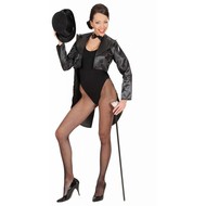 Festbekleidung: Damen Frackmantel (Satin schwarz) Festbekleidung: Damen Frackmantel (Satin schwarz)