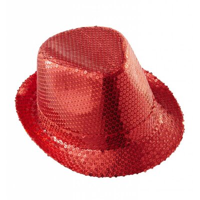 Faschings-accessoires: Glitzerhut rot