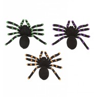 Halloween Accessoires: Set aus 2 spinnen mit glanz Muster 24cm