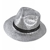 Faschings-accessoires: Fedora glitzerhüte in schwarz oder silber