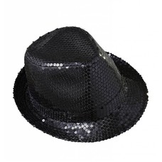 Faschings-accessoiren schwarzer glitzer Hut