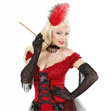 Faschings-attributen lange schwarze Handschuhe