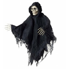 Horroraccessoires: Hängedekoration Schädel mit Kleid und Hände 80 cm