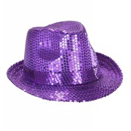 Faschings-accessoiren Glitzerhut violett