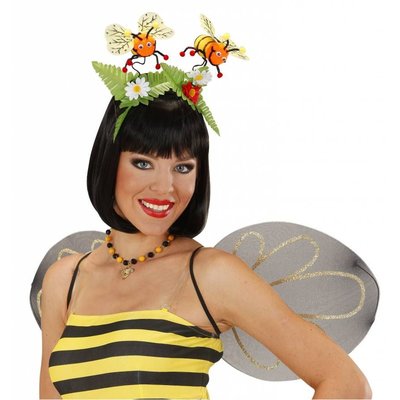 Faschings-attributen: Hoofband kleine Biene mit Blumen