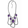Perlen-choker mit 5 Edelsteine