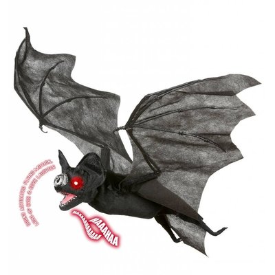 Zubehör für Halloween luxus Fledermaus mit beweglichen Flügeln, Licht und Ton