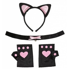 Faschings-accessoiren Katzenset in rosa