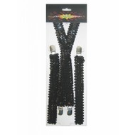 Schwarze Pailletten Hosenträger