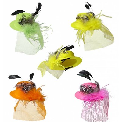 Faschings-accessoires: Hut mit voille in vele Farben