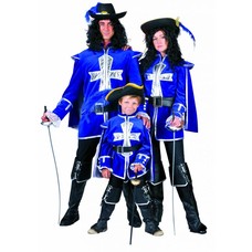 Party-kostüme: Blaue Musketiere