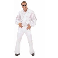 Karnevalsbluse: Weiß Satin/samt