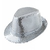 Faschings-accessoires: Glitzerhut silber