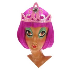 Party-accessoires: Tiara-Kamen Rosa/silber