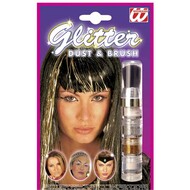 Karnevalskosmetik: Glitzer-set mit Bürste