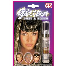 Karnevalskosmetik: Glitzer-set mit Bürste