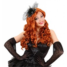 Faschings-attributen Mini schwarze Hut mit Voile