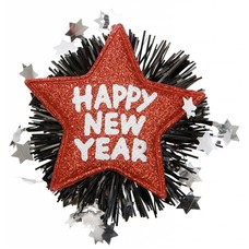 Sylvester-accessoires Rote Brosche Happy New Year