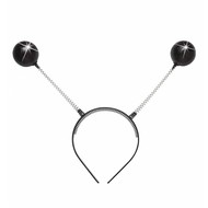 Faschings-zubehör Tiara  glitzer antenne schwarz