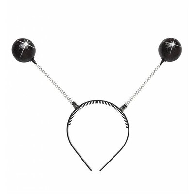 Karnevals-zubehör: Kopfband mit schwarzem glitzer antenne
