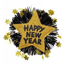 Sylvester-accessoires goldene Brosche Happy New Year
