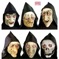 Maske mit leuchtenden Augen (Led) mit Haar und Kapuze