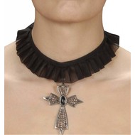 Halloweenaccessoires: Choker mit Kreuz