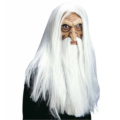 maske: Zauberer mit Haar und Bart & Schnurrbart