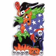 Halloween Accessoires: 3d Dekoration Hexe 51x91 cm