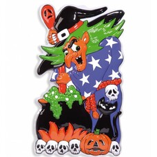 Halloween Accessoires: 3d Dekoration Hexe 51x91 cm