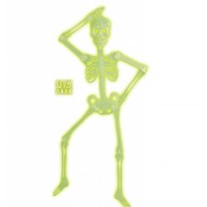 Halloween Accessoires: Skelett Dekoration 90cm leuchtend im Dunkle