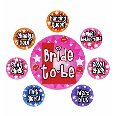 Karnevals-zubehör: Buttons Bride to be