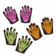 Karnevalszubehör: Handschuhe mit Skelettmotiv (glow in the dark)