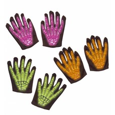Karnevalszubehör: Handschuhe mit Skelettmotiv (glow in the dark)