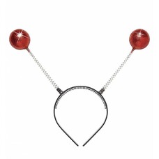 Faschings-zubehör Tiara  glitzer antenne rot
