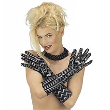 Karnevals-accessoires: Handschuhe aus Samt mit Motiv