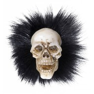 Halloweenaccessoires: Schädelbrosche mit Federn Halloweenaccessoires: Schädelbrosche mit Federn