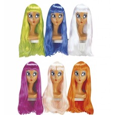 Karnevalsaccessoires: Mode-Perücke neon in 6 verschiedenen Farben