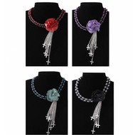 Karnevalsaccessoires: Gotik choker mit Blume